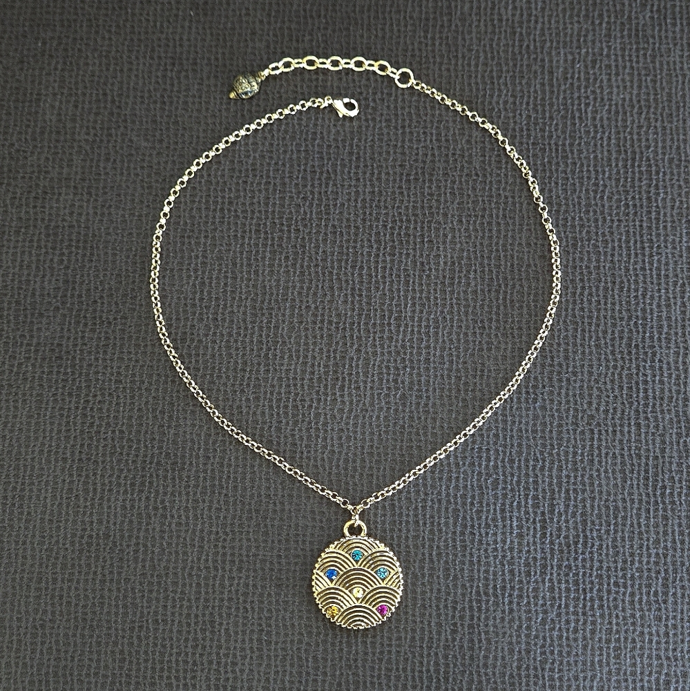 Kurt Geiger "Southbank Disc"📀 Pendant Necklace with Mutli Colored🌈 Crystals💎 - Picture 14 of 16